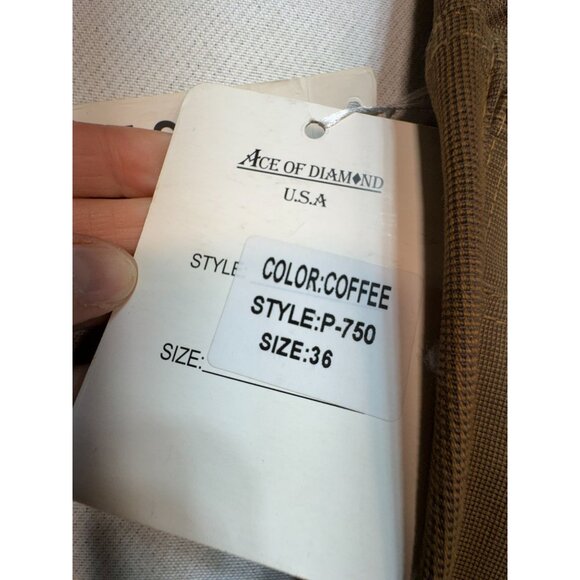 NWT Ace Of Diamond Coffee Chinos Pants Mens 36x32 Flat Front Casual Straight Leg - Picture 3 of 13
